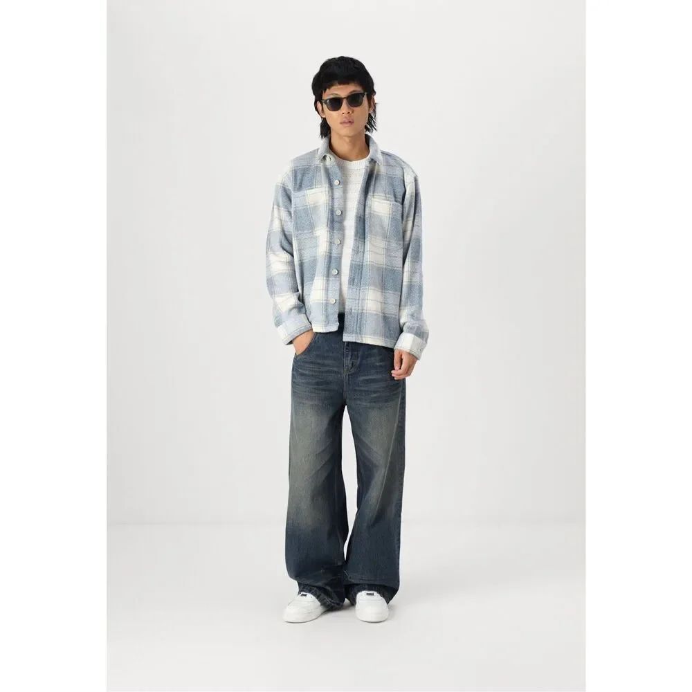 ✨Hollister Co. COZY BRUSHED Sz SHACKET - Shirt - blue✨